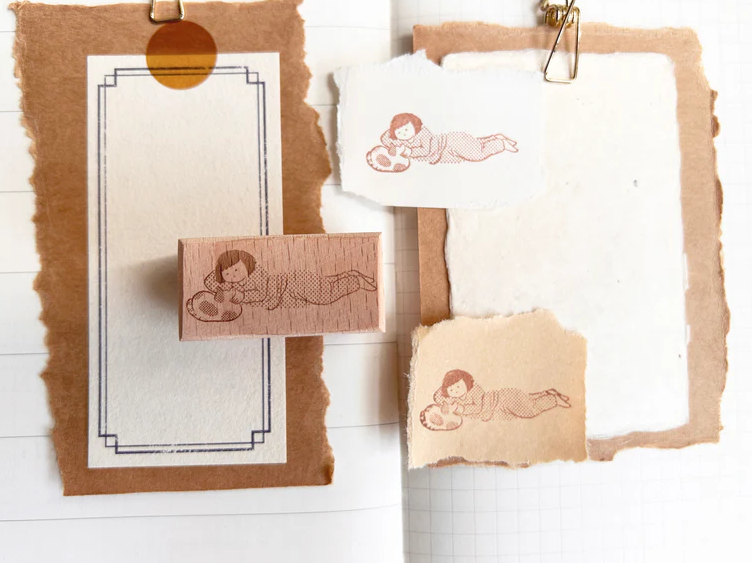 Paper goods by Dorie - Stamp - Miss Ng Yuk Petting a Cat