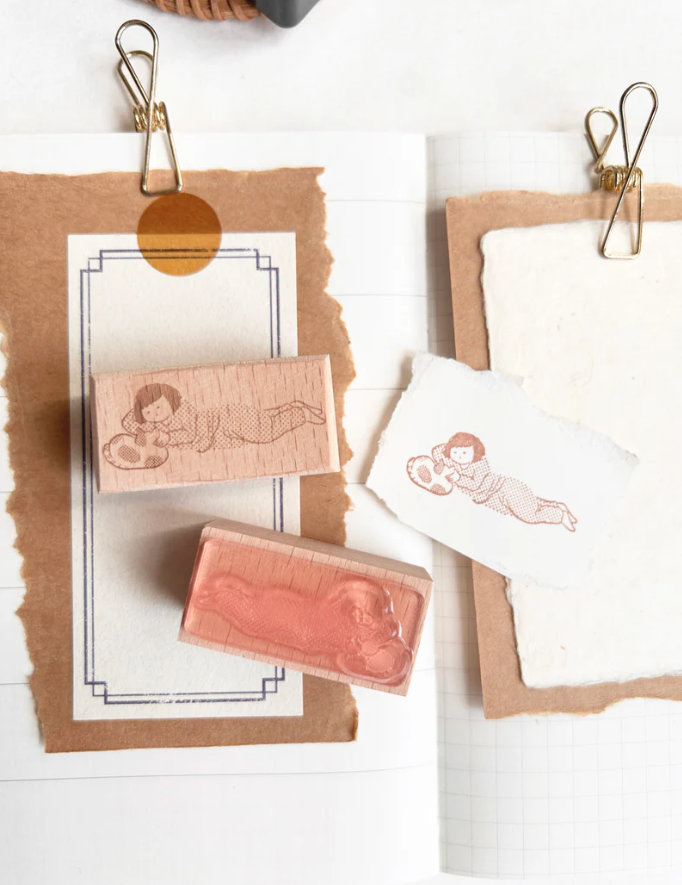 Paper goods by Dorie - Stamp - Miss Ng Yuk Petting a Cat