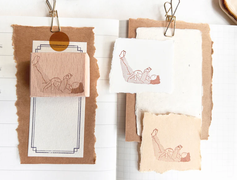 Paper goods by Dorie - Stamp - Miss Ng Yuk Read with Cat 