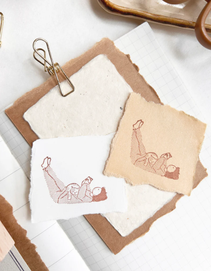 Paper goods by Dorie - Stamp - Miss Ng Yuk Read with Cat 