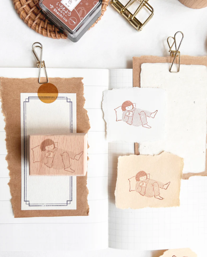 Paper goods by Dorie - Stamp - Miss Ng Yuk Read in Bed