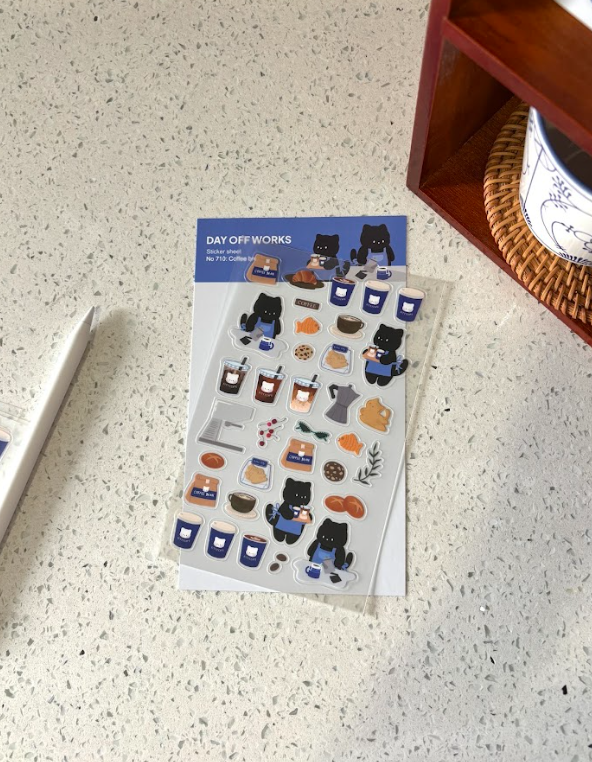 Dayoff Works Sticker Sheet - 710 - Coffee Break