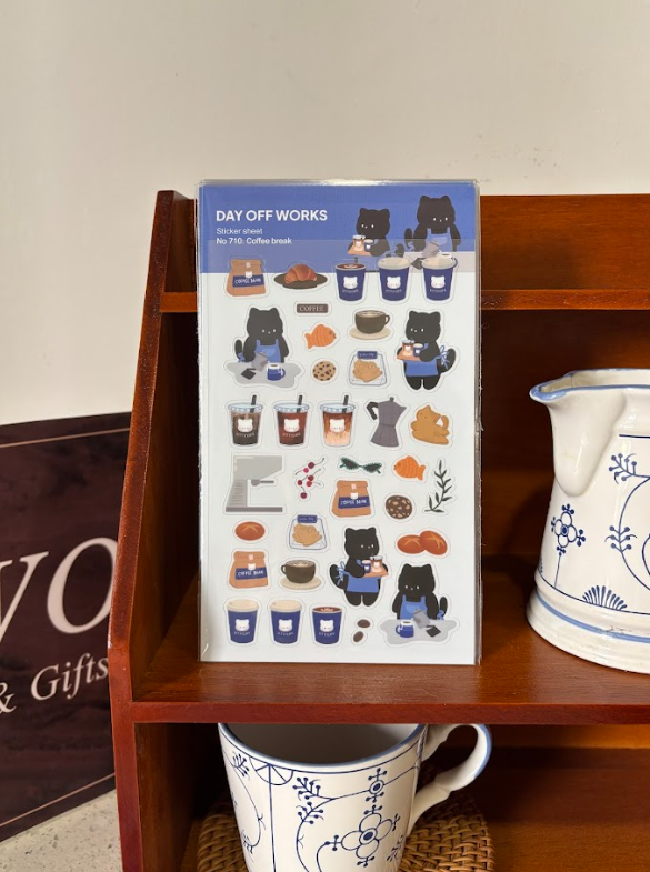 Dayoff Works Sticker Sheet - 710 - Coffee Break