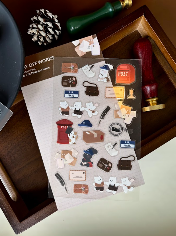 Dayoff Works Sticker Sheet - 712 - Posts and letters