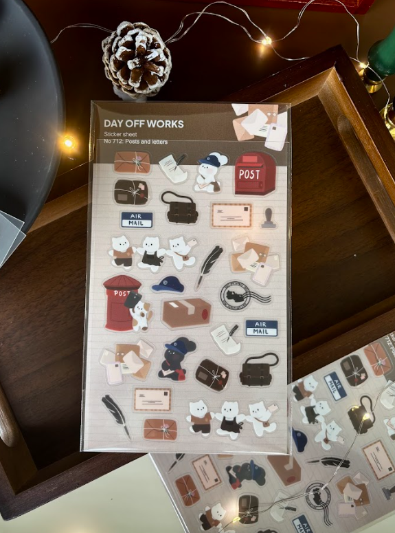 Dayoff Works Sticker Sheet - 712 - Posts and letters