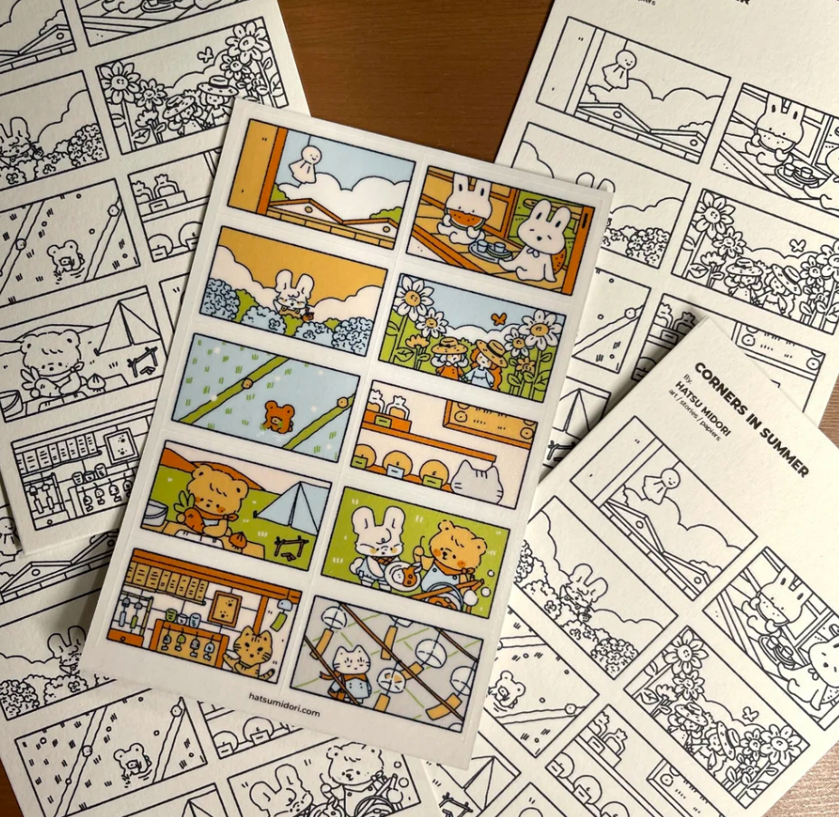 Hatsu midori -  Corners in the Season Sticker Sheet - Summer