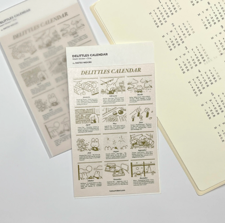 Hatsu midori -  Delittles Calender Sticker Sheet