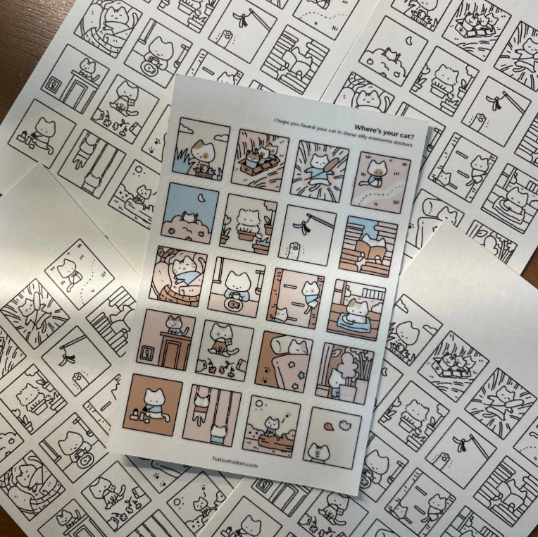 Hatsu midori -  Cat Moment Sticker Sheet