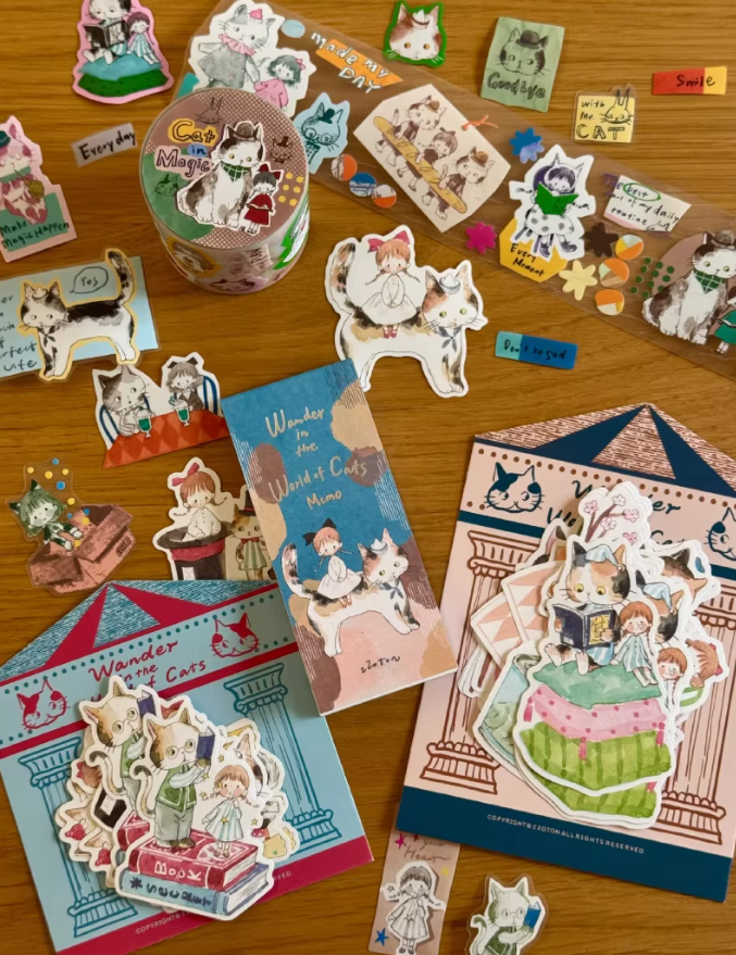 Molinta - Paper - Cats Adventure Series - Wander in the world of cats Memo pad