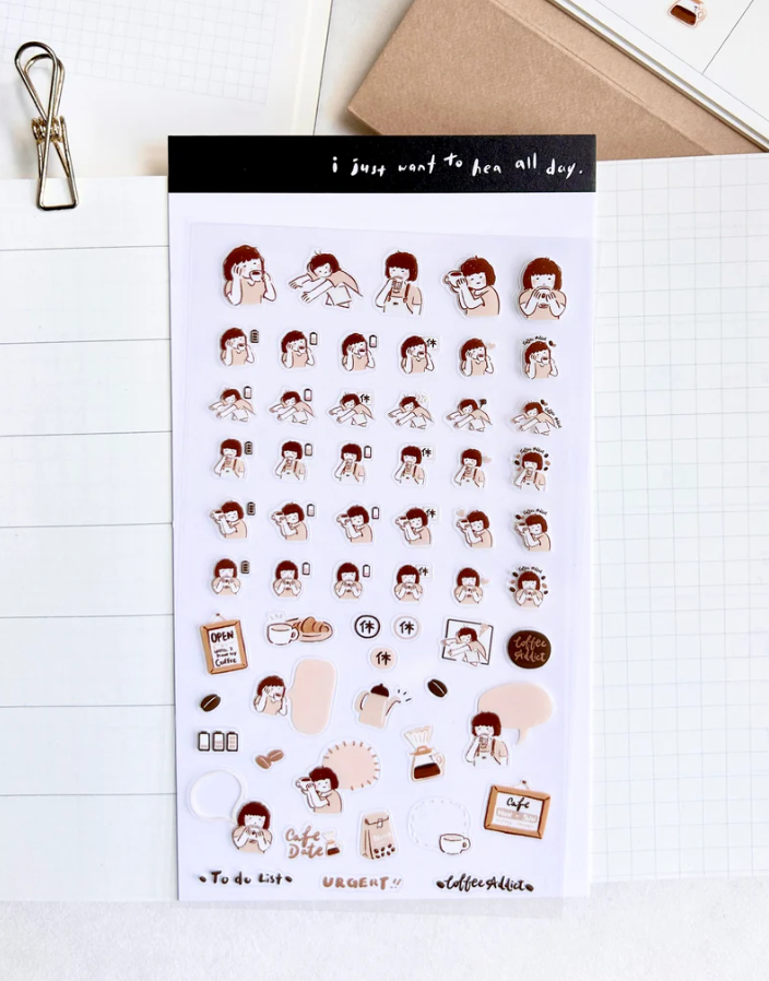 Paper goods by Dorie -  Miss Ng Yuk Sticker Sheet Vol.8 Coffee Addict