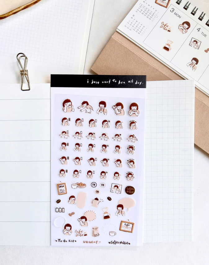 Paper goods by Dorie -  Miss Ng Yuk Sticker Sheet Vol.8 Coffee Addict