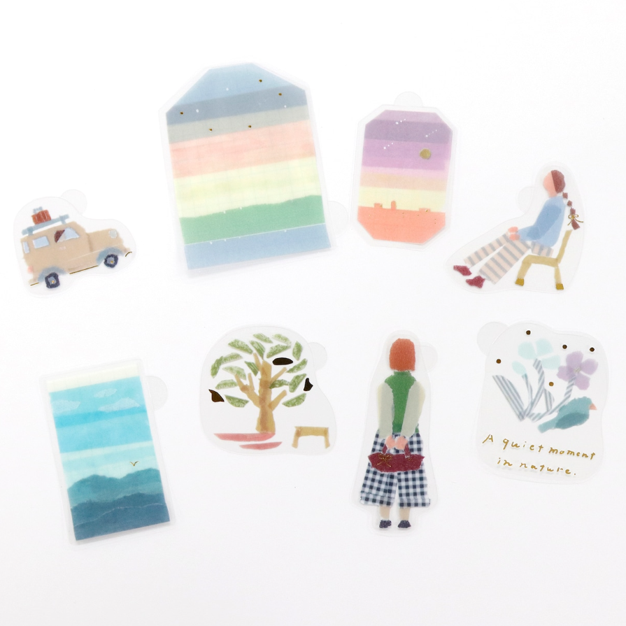 Kamiiso x Miki Tamura -  Natural - Clear Flake Stickers