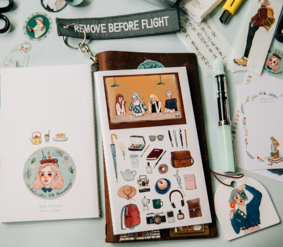 La Dolce Vita - Retro Cafe - Sweet Life 10th Anniversary Thread-Bound Notebook