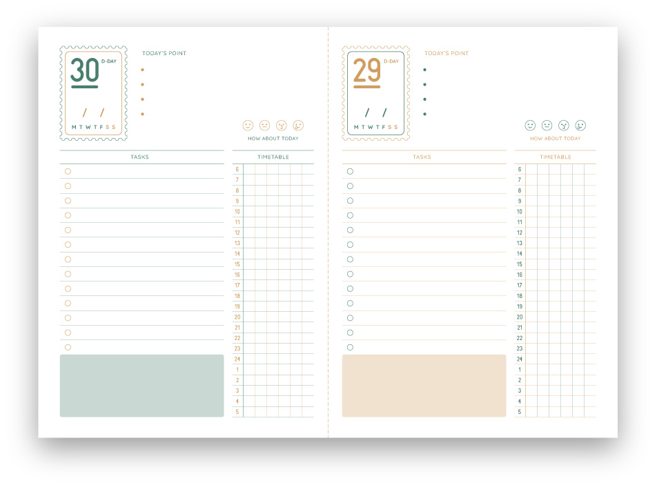 Dimanche - 30 Day Countdown Planner (undated)
