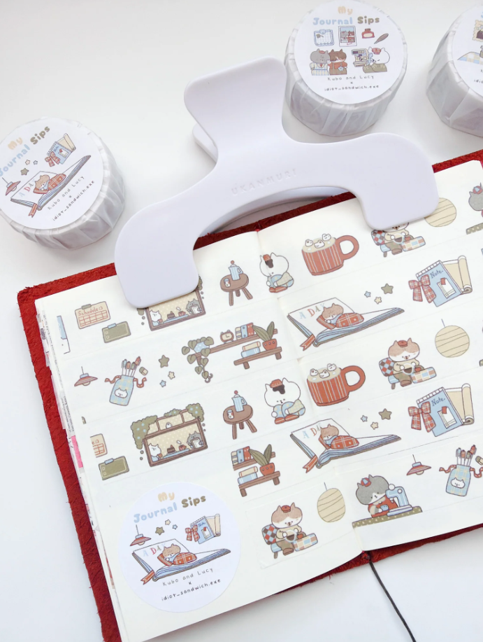 KuboandLucy Stationery Co x Idiot Sandwich - My Journal Sips V.1 (Cafe Journaling) Washi Tape