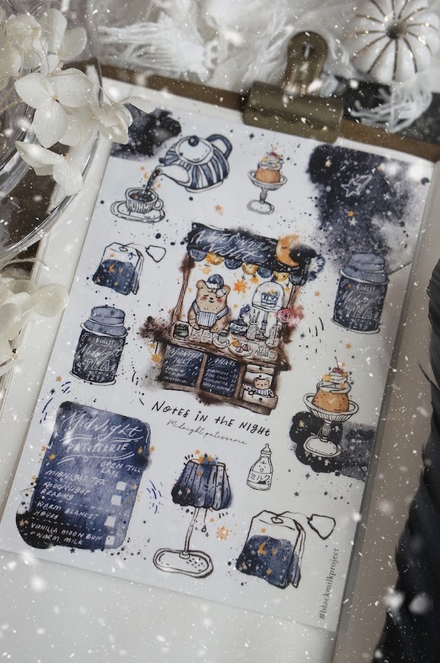Black Milk Project - Notes in the Night - Washi Sticker Sheet