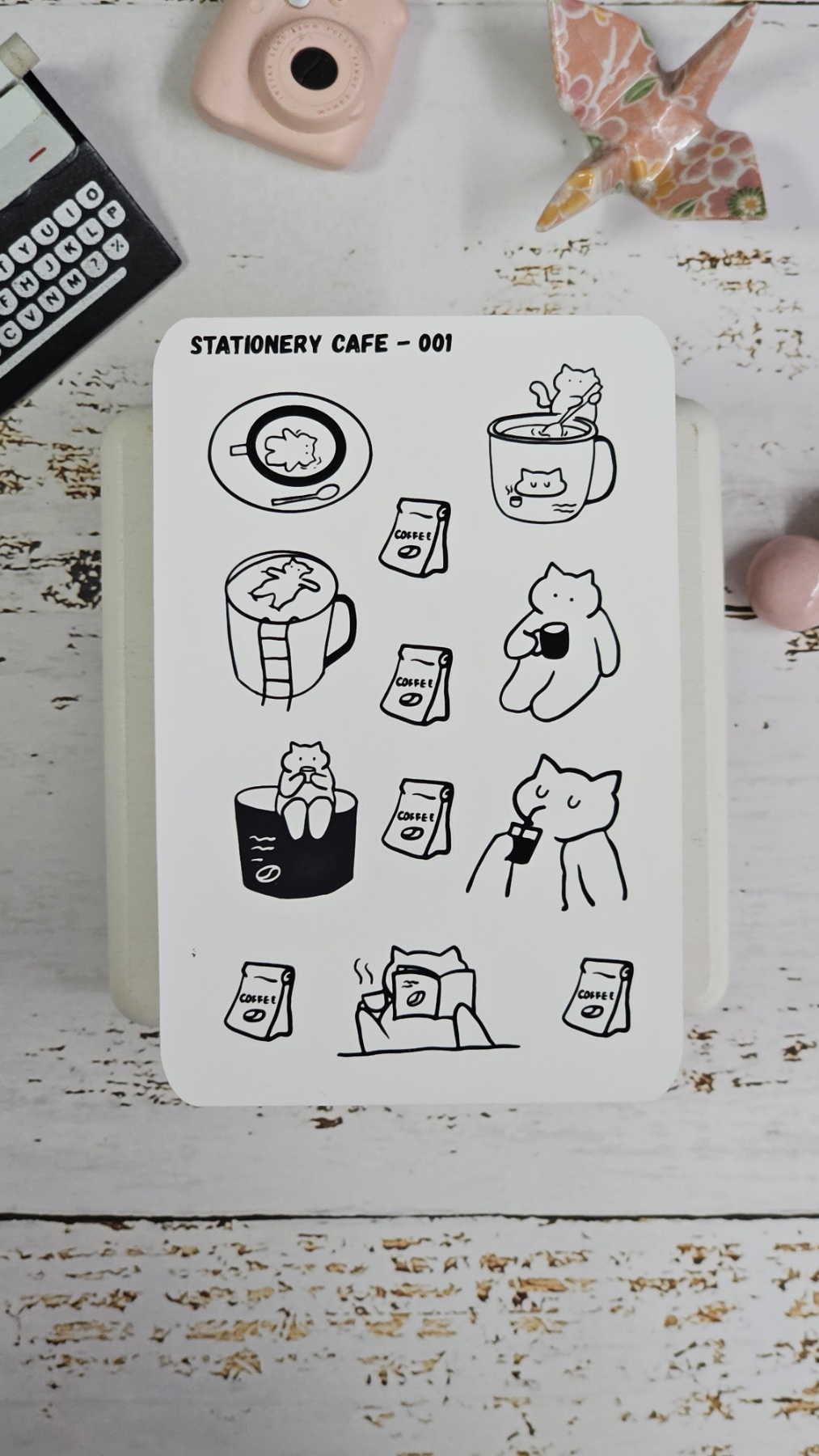 Stationery cafe - Sticker Sheet - Coffee Cat Series