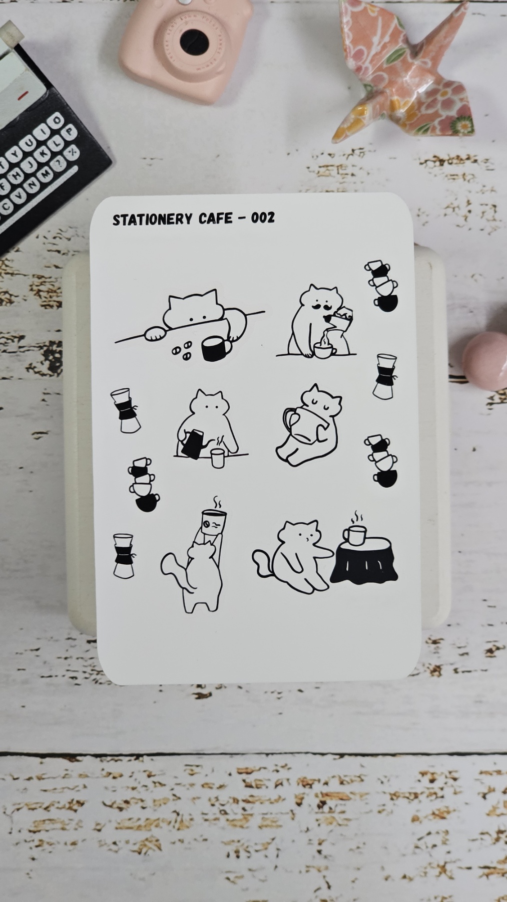 Stationery cafe - Sticker Sheet - Coffee Cat Series
