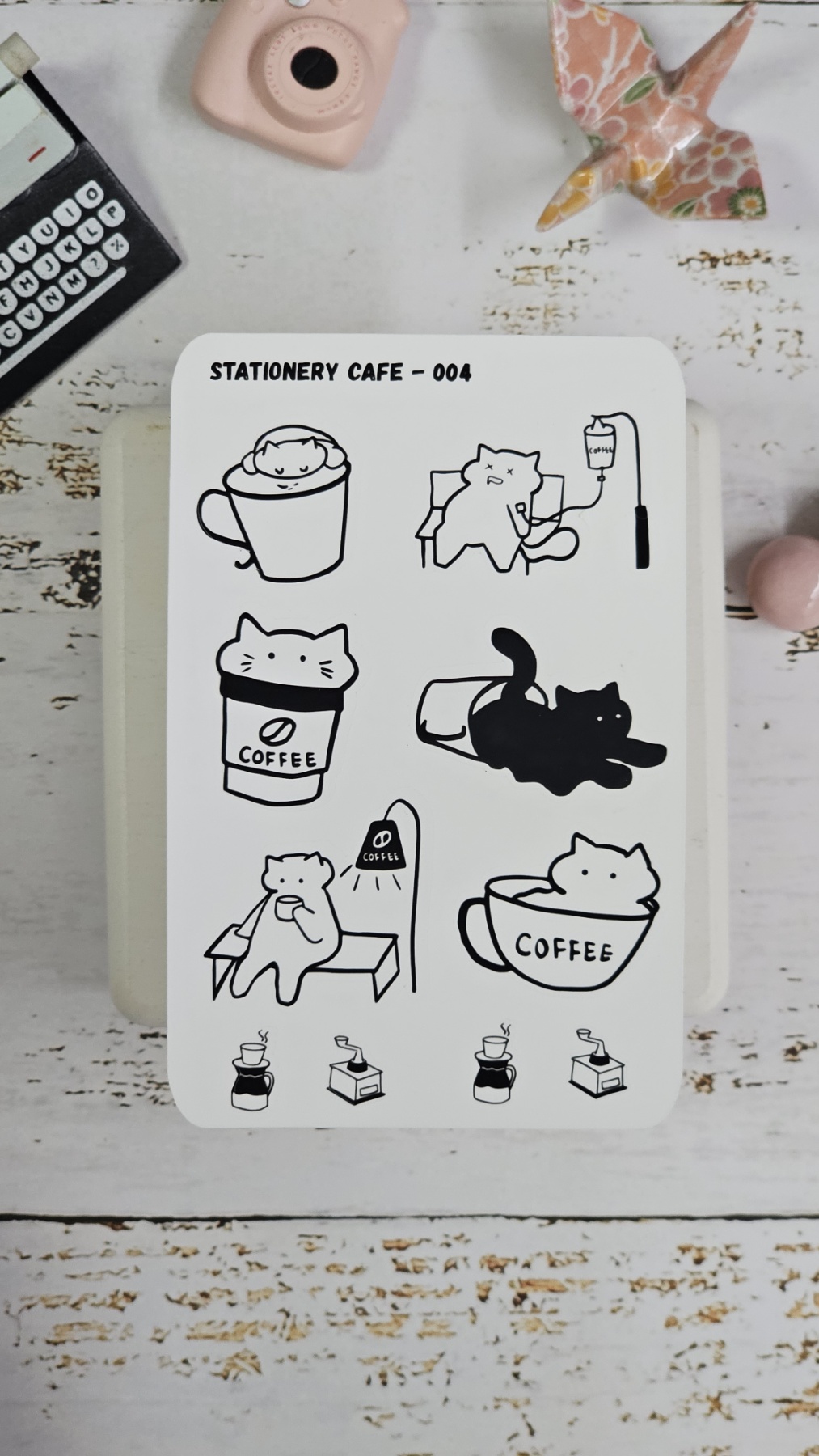 Stationery cafe - Sticker Sheet - Coffee Cat Series