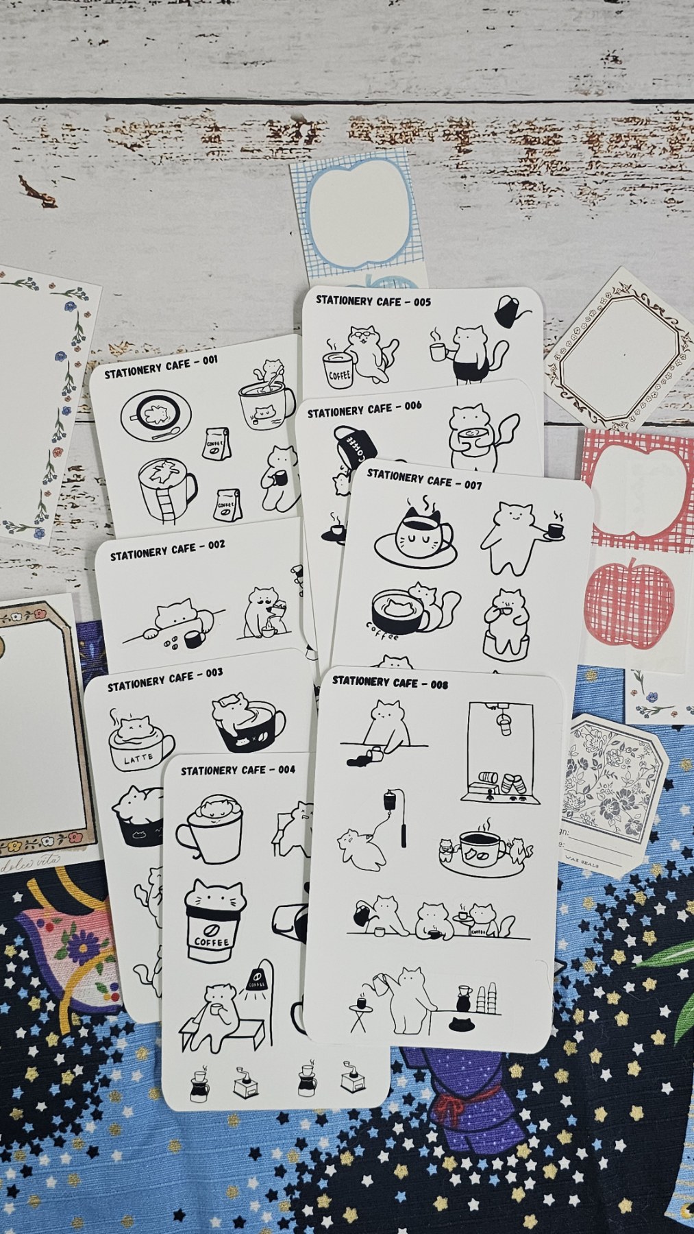 Stationery cafe - Sticker Sheet - Coffee Cat Series