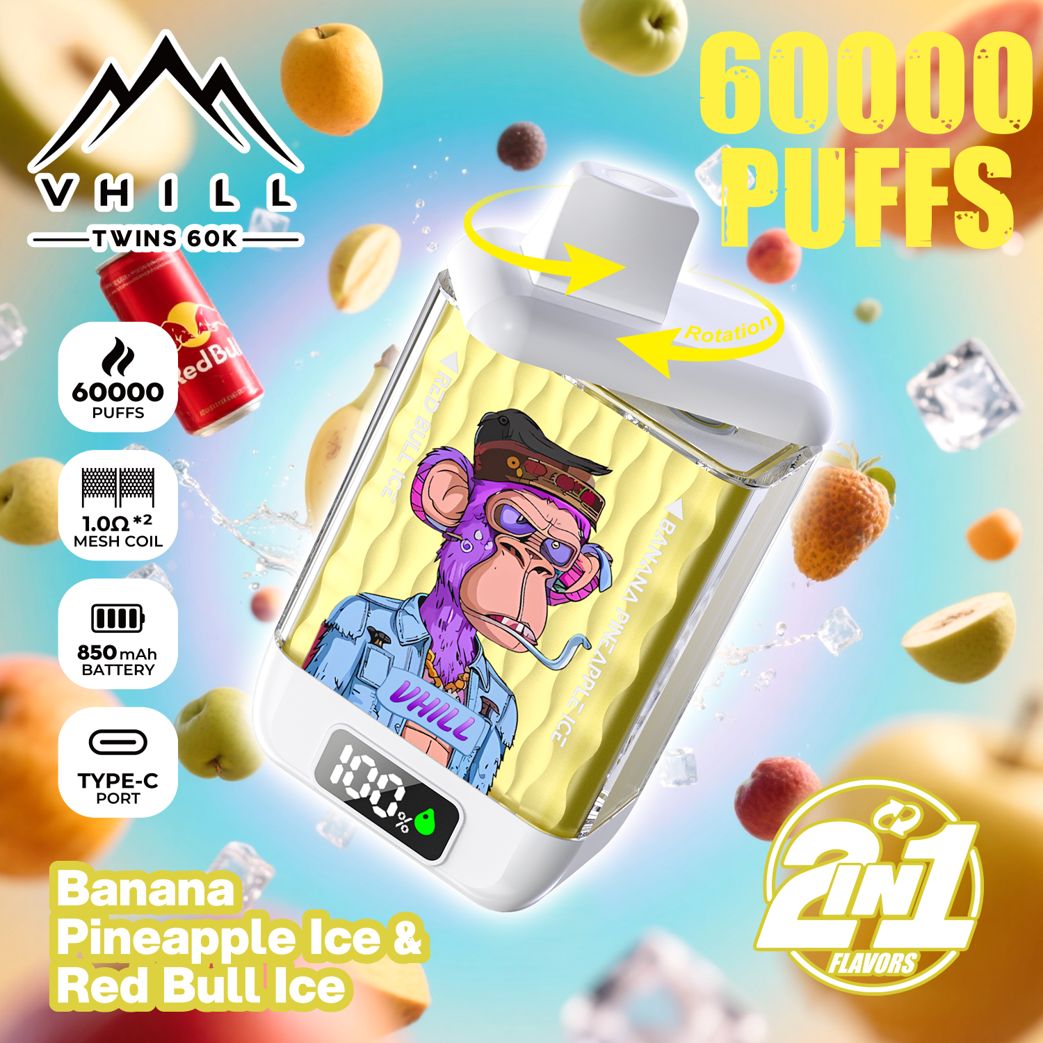 VHILL Twins 60000 Puffs
