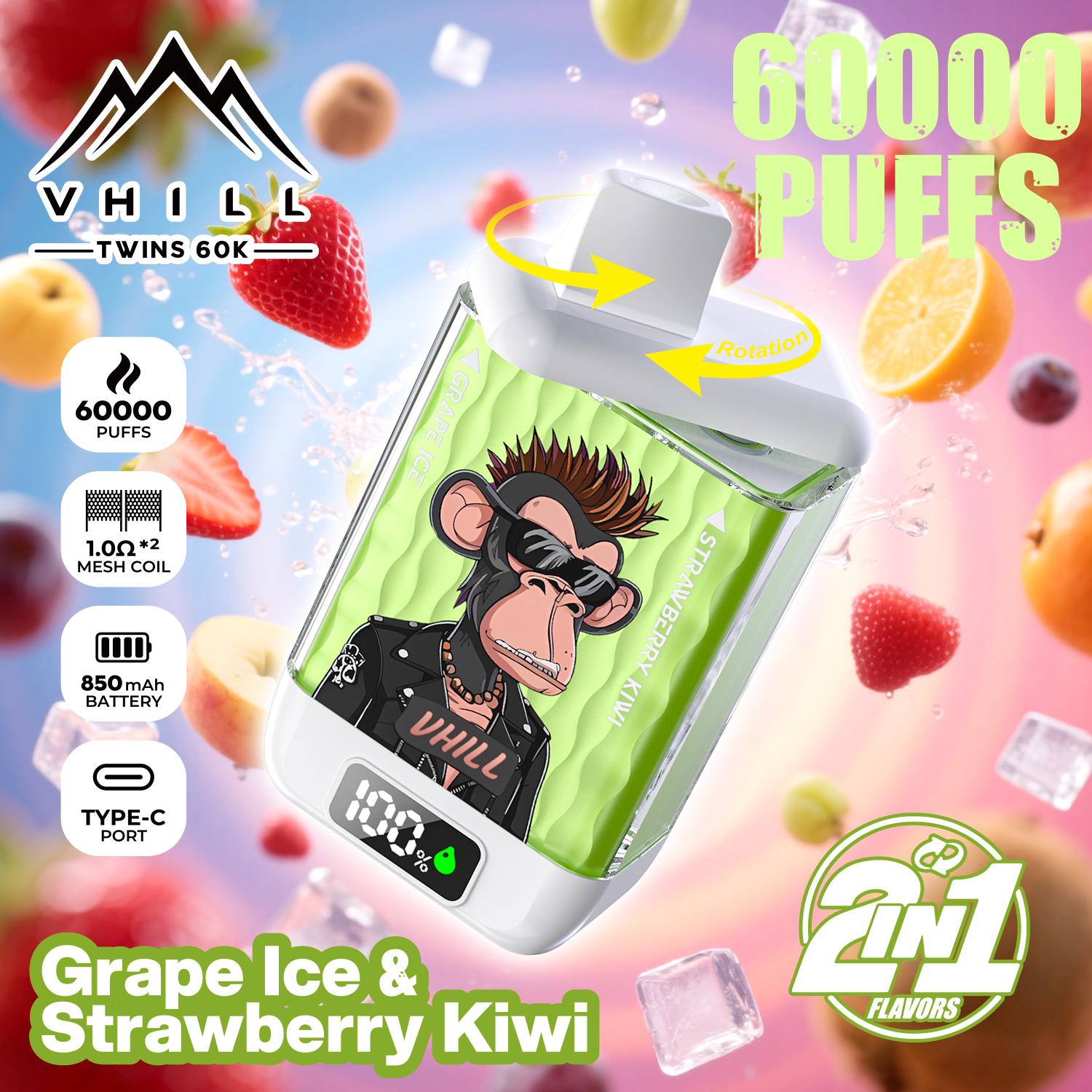 VHILL Twins 60000 Puffs