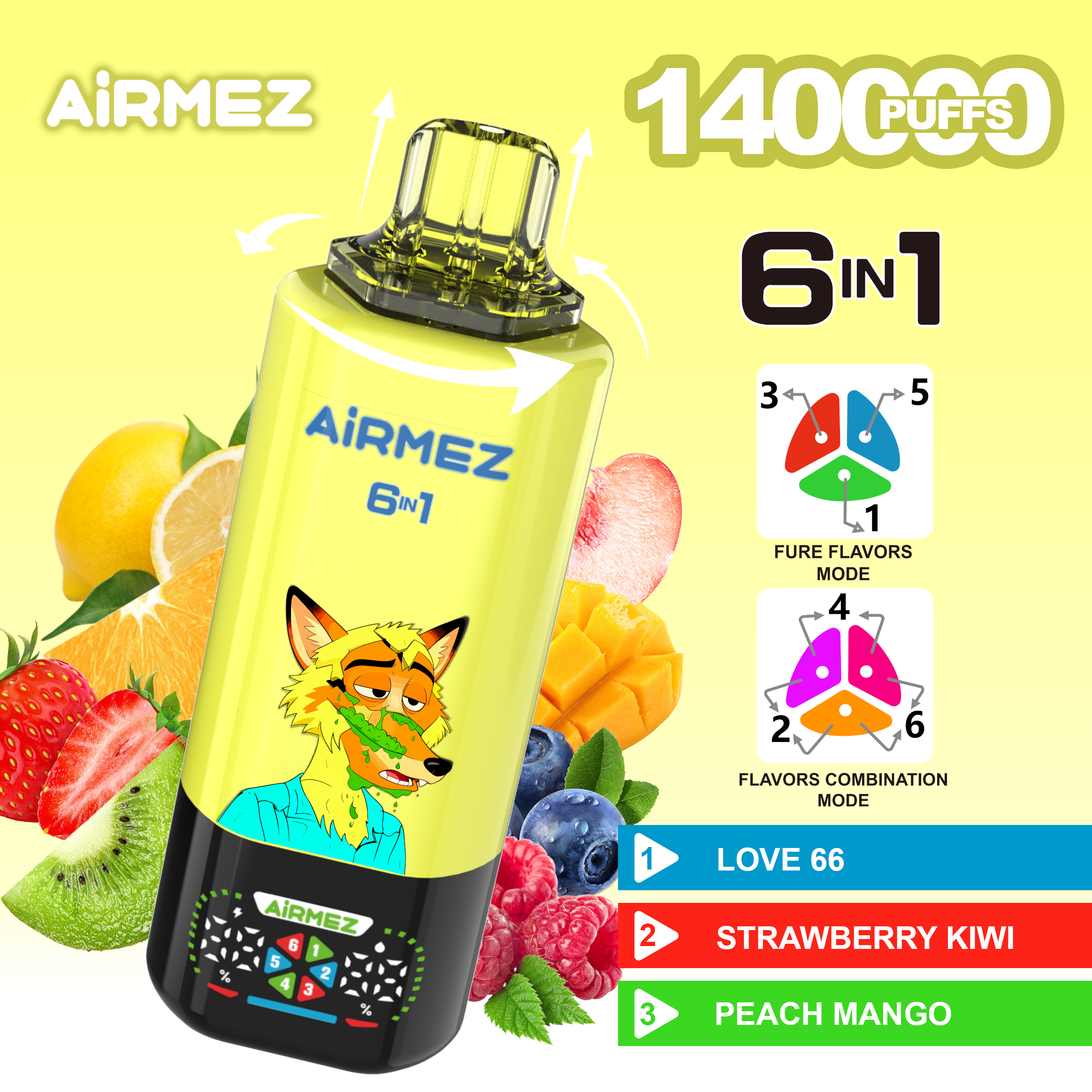 Airmez FOX 140000 Puffs 6 IN 1