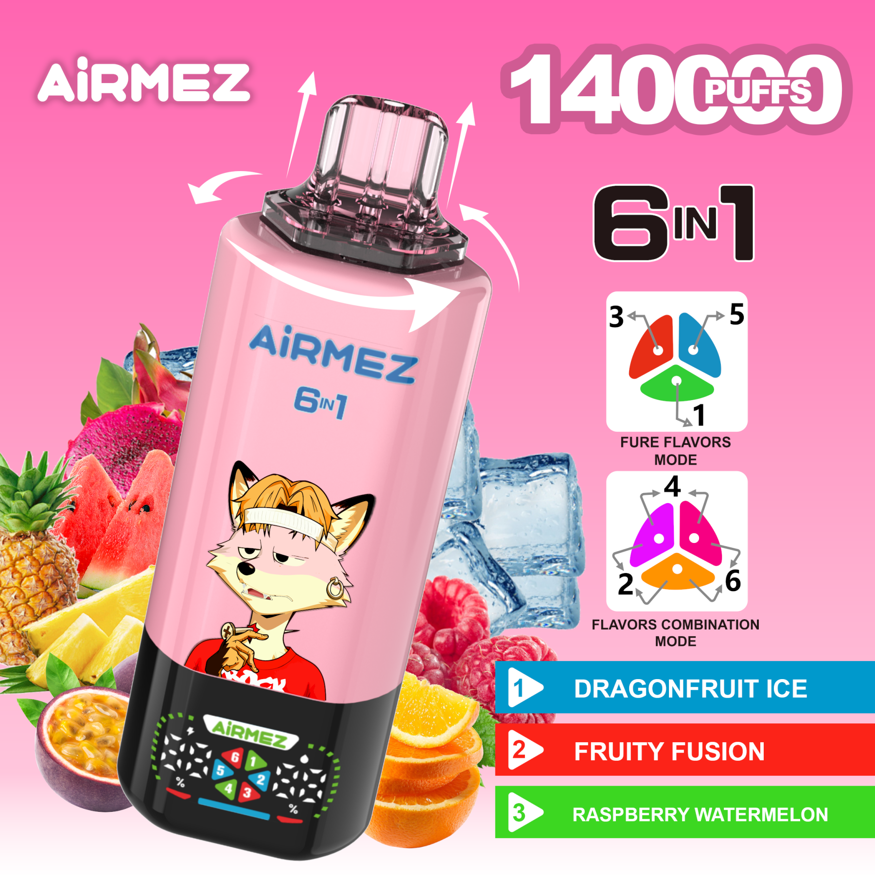 Airmez FOX 140000 Puffs 6 IN 1