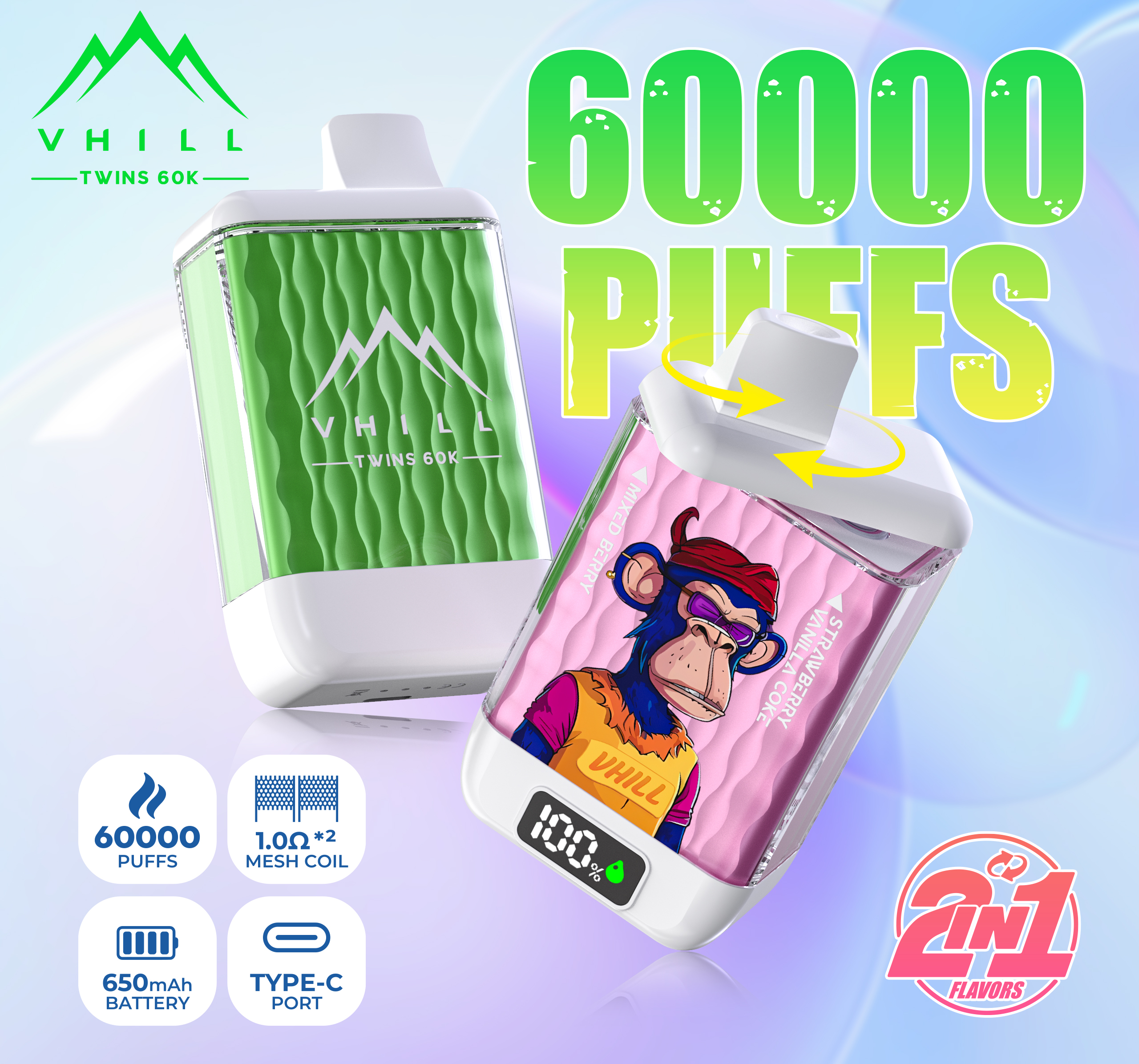 VHILL Twins 60000 Puffs