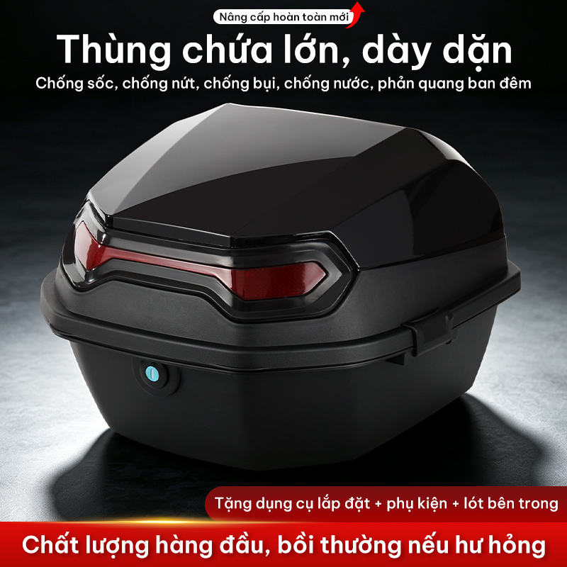 Két xe máy, nhiều màu sắc để lựa chọn, dung tích siêu lớn, chống nước và mưa, có dải phản quang, khóa an ninh, kèm bộ phụ kiện lắp đặt