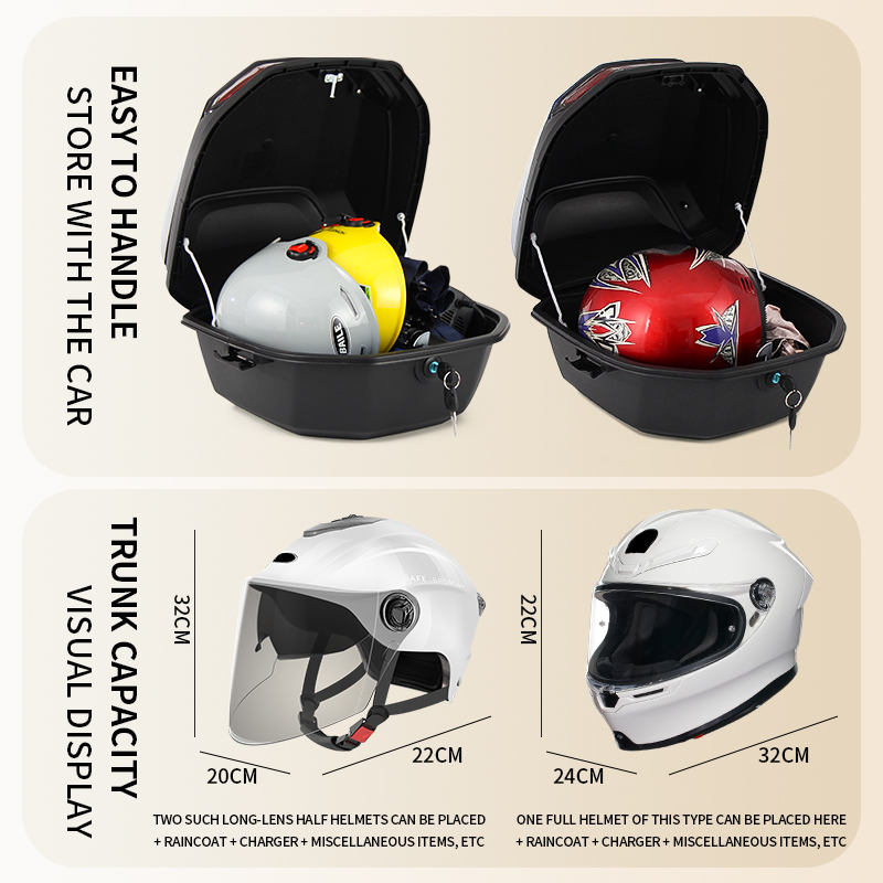 摩托车电瓶车尾箱后备箱型号020丨Electric scooter trunk motorcycle tail box Model 020