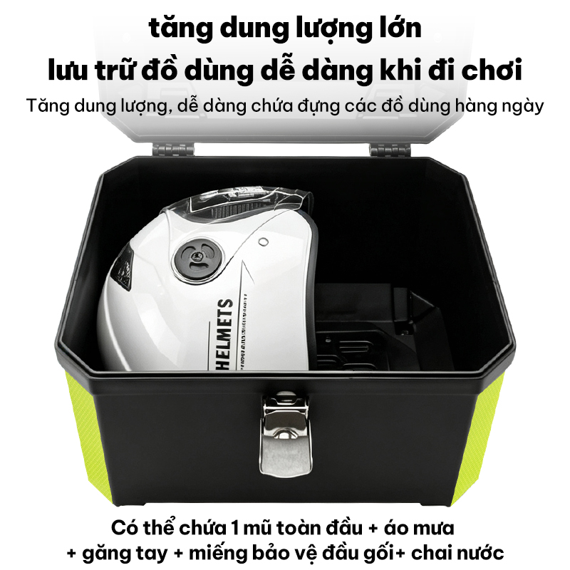 Hộp Đuôi Xe Máy Đa Năng, Chống Thấm Nước, Dung Tích Lớn 45L, Có Khóa An Toàn Chống Trộm, Nhãn Dán Phản Quang Ban Đêm, Tay Cầm, Thích Hợp Để Lắp Đặt Có Giá Đỡ