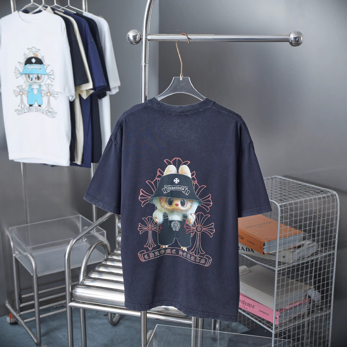 Labubu  × Chrome Hearts/クロムハーツ × ラブブ 2026SS夏新作 半袖Tシャツ 男女兼用 黑/白 CHT-26S40 サイズ S~XL