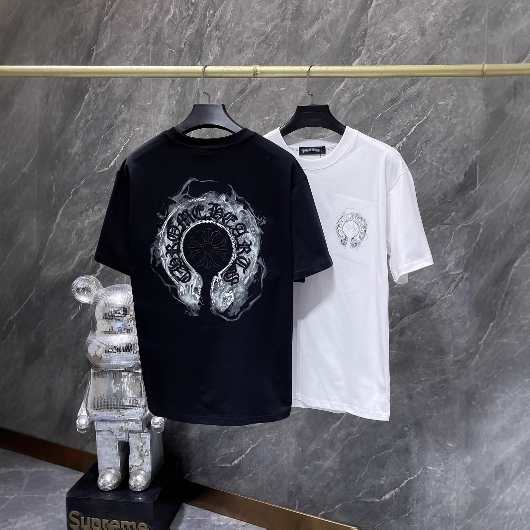 【今季注目】Chrome Hearts/クロムハーツ 2026SS夏新作 半袖Tシャツ 男女兼用 黑/白 CHT-26S15