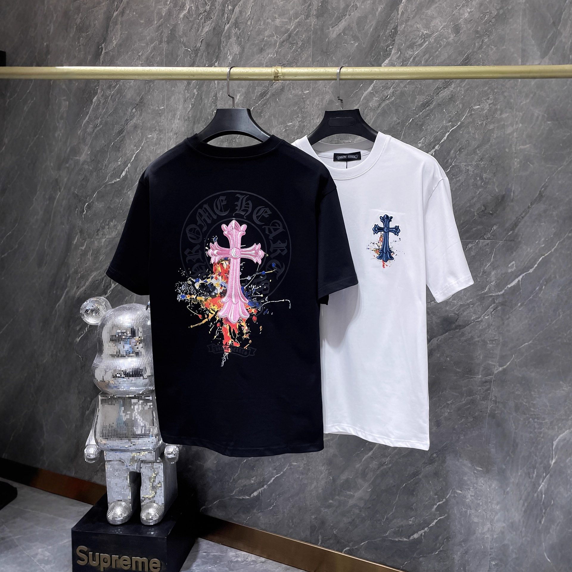 【今季注目】Chrome Hearts/クロムハーツ 2026SS夏新作 半袖Tシャツ 男女兼用 黑/白 CHT-26S17