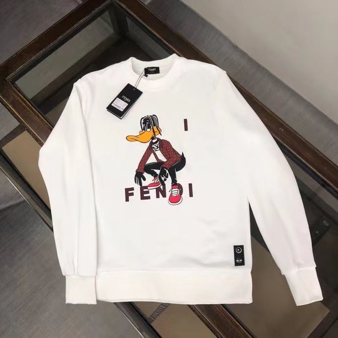 FENDI  パーカー フェンディ 可愛い ドナルドダックプレント 丸首 通勤 通学 春秋冬服 男女兼用