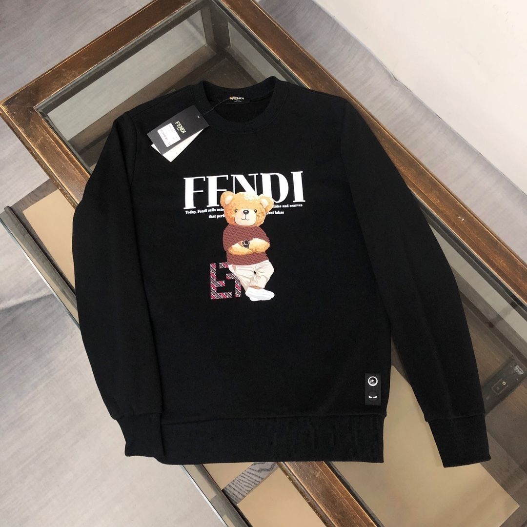 FENDI  パーカー フェンディ 可愛い クマプレント丸首 通勤 通学 春秋冬服 男女兼用