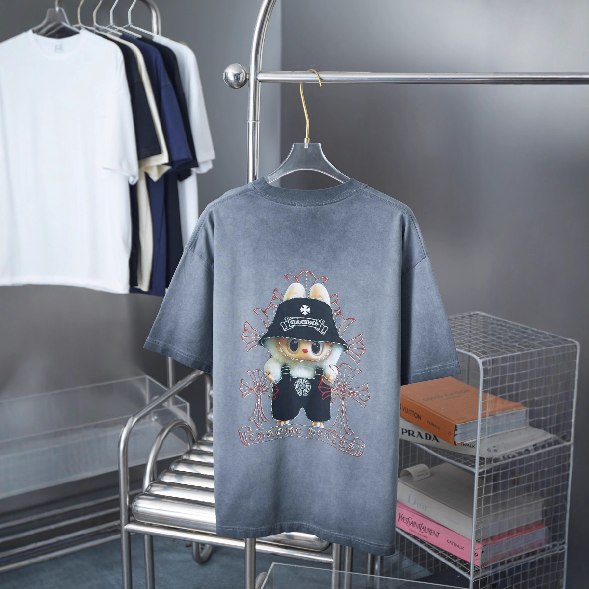 Labubu  × Chrome Hearts/クロムハーツ × ラブブ 2026SS夏新作 半袖Tシャツ 男女兼用 黑/白 CHT-26S40 サイズ S~XL