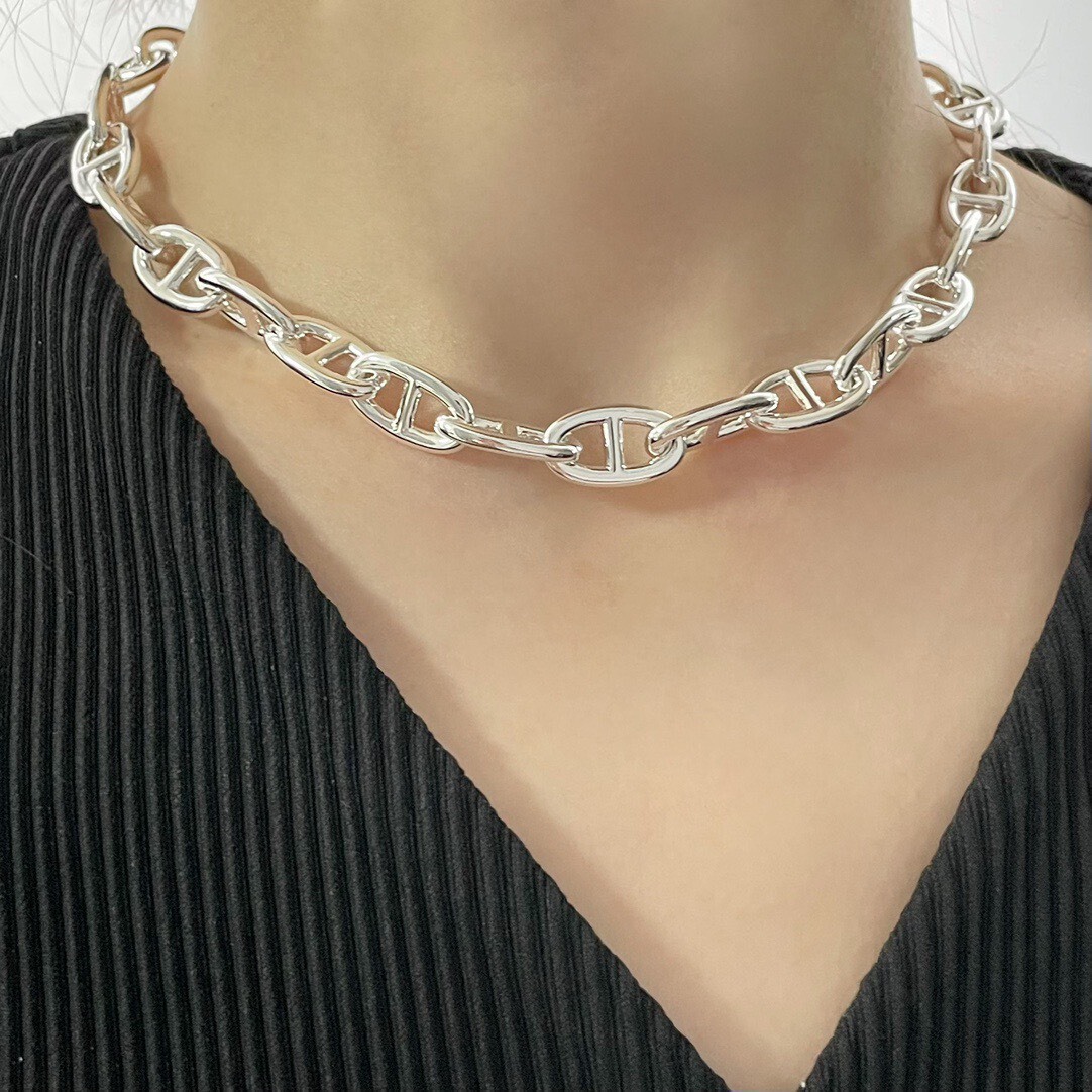 エルメス HERMES シェーヌダンクル GM 29コマ ネックレス シルバー925 男女兼用