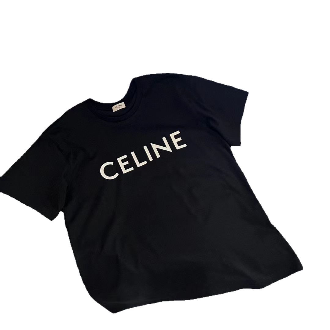 CELINE 2025年春夏新作 クラシックロゴ レタープリント 半袖Tシャツ 【男女兼用】