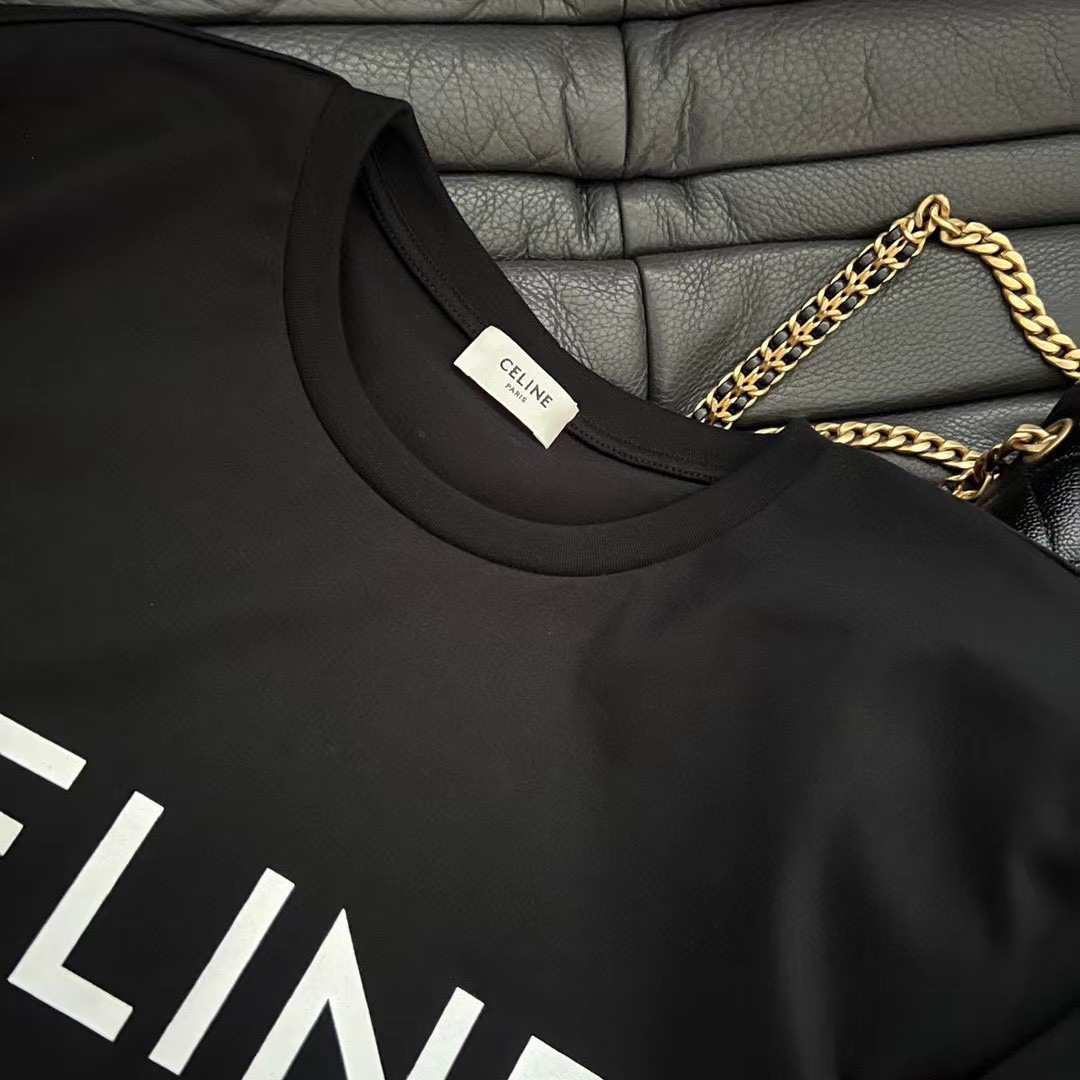 CELINE 2025年春夏新作 クラシックロゴ レタープリント 半袖Tシャツ 【男女兼用】
