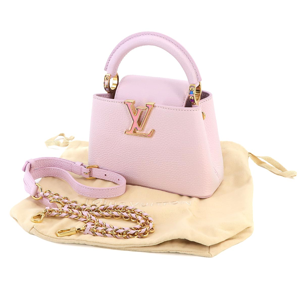 LOUIS VUITTON カプシーヌ MINI 2way ハンド ショルダー バッグ トリヨンレザー リラ ナクレ