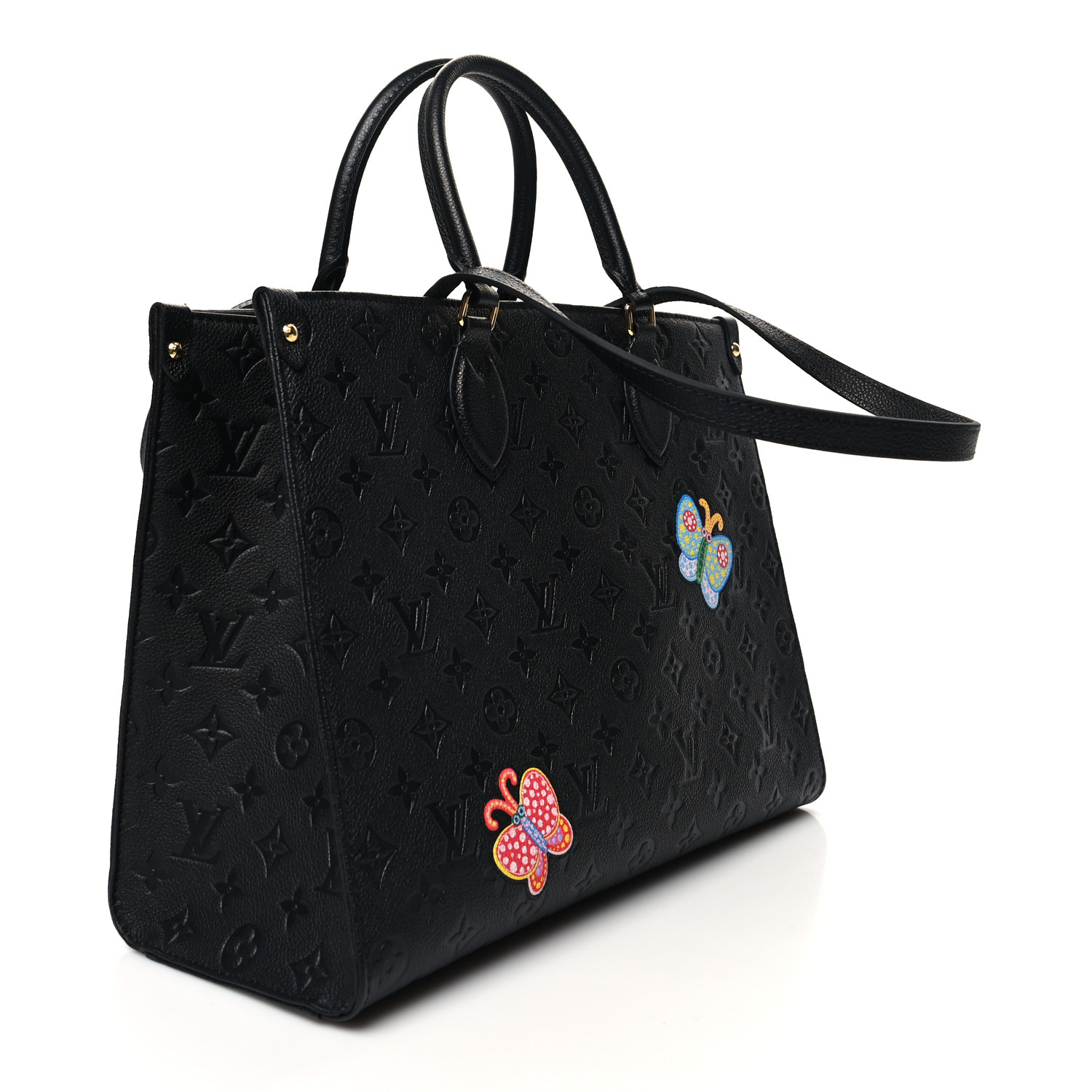 LOUIS VUITTON ルイヴィトン 草間彌生 バッグ LV x YK オンザゴー　ホワイト ブラック パターン