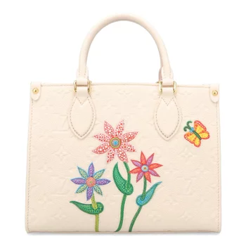 LOUIS VUITTON ルイヴィトン 草間彌生 バッグ LV x YK オンザゴー　ホワイト ブラック パターン