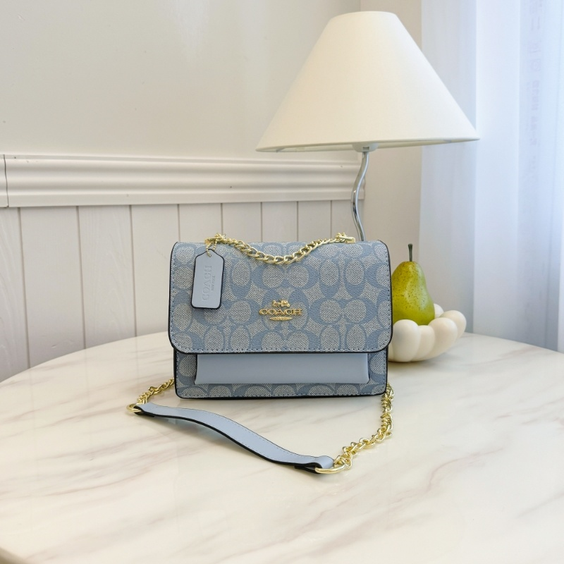 COACH コーチ バッグ コーティングキャンバス レザー シグネチャー チェーン ドロップハンドル クロスボディ ショルダーバッグ