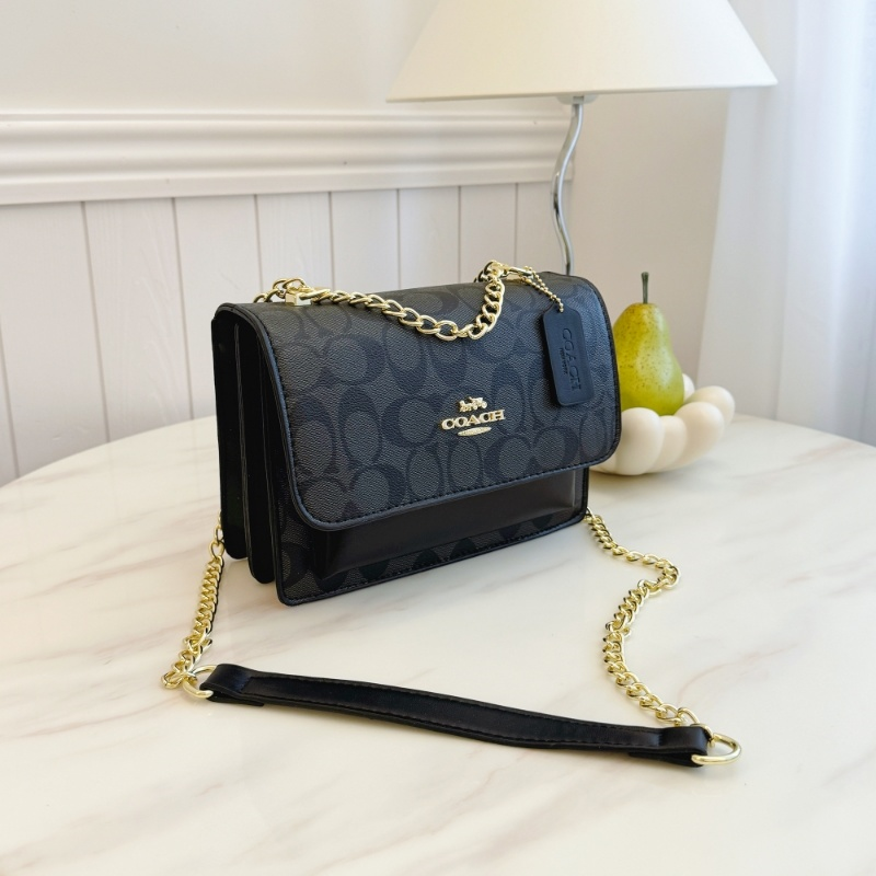 COACH コーチ バッグ コーティングキャンバス レザー シグネチャー チェーン ドロップハンドル クロスボディ ショルダーバッグ