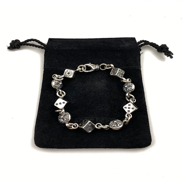 ファッションクロムハーツ新作925シルバーパーソナライズダイスレトロカップルブレスレット