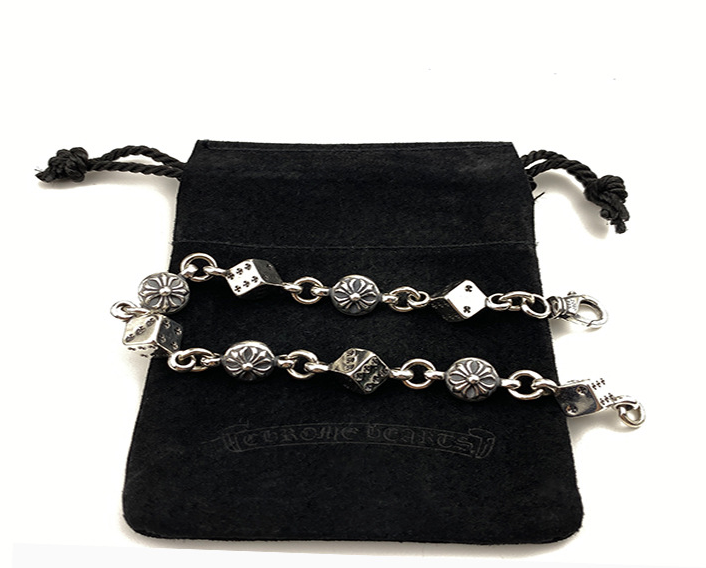 ファッションクロムハーツ新作925シルバーパーソナライズダイスレトロカップルブレスレット