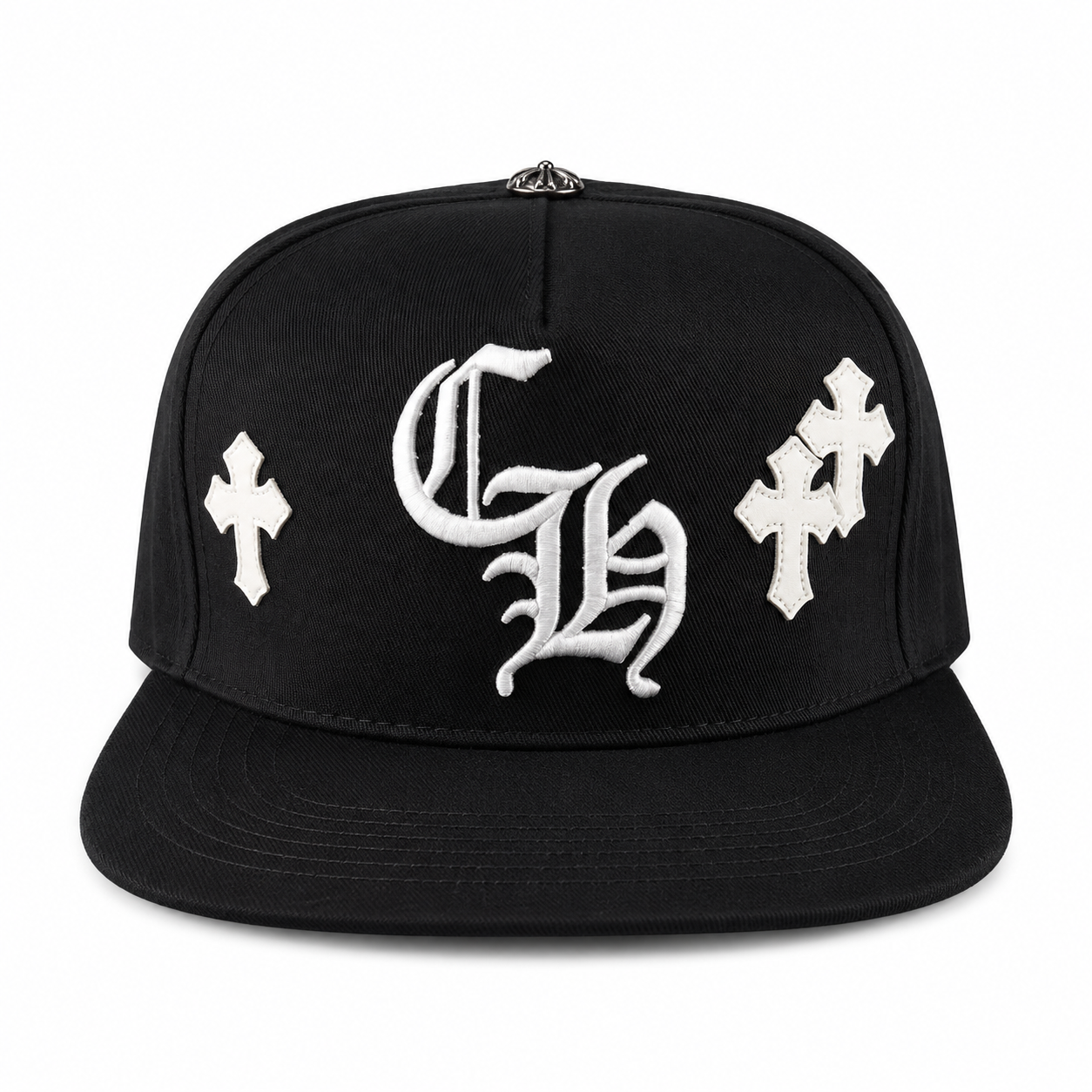 CHROME HEARTS クロムハーツ クロスパッチベースボールキャップ　白×黒