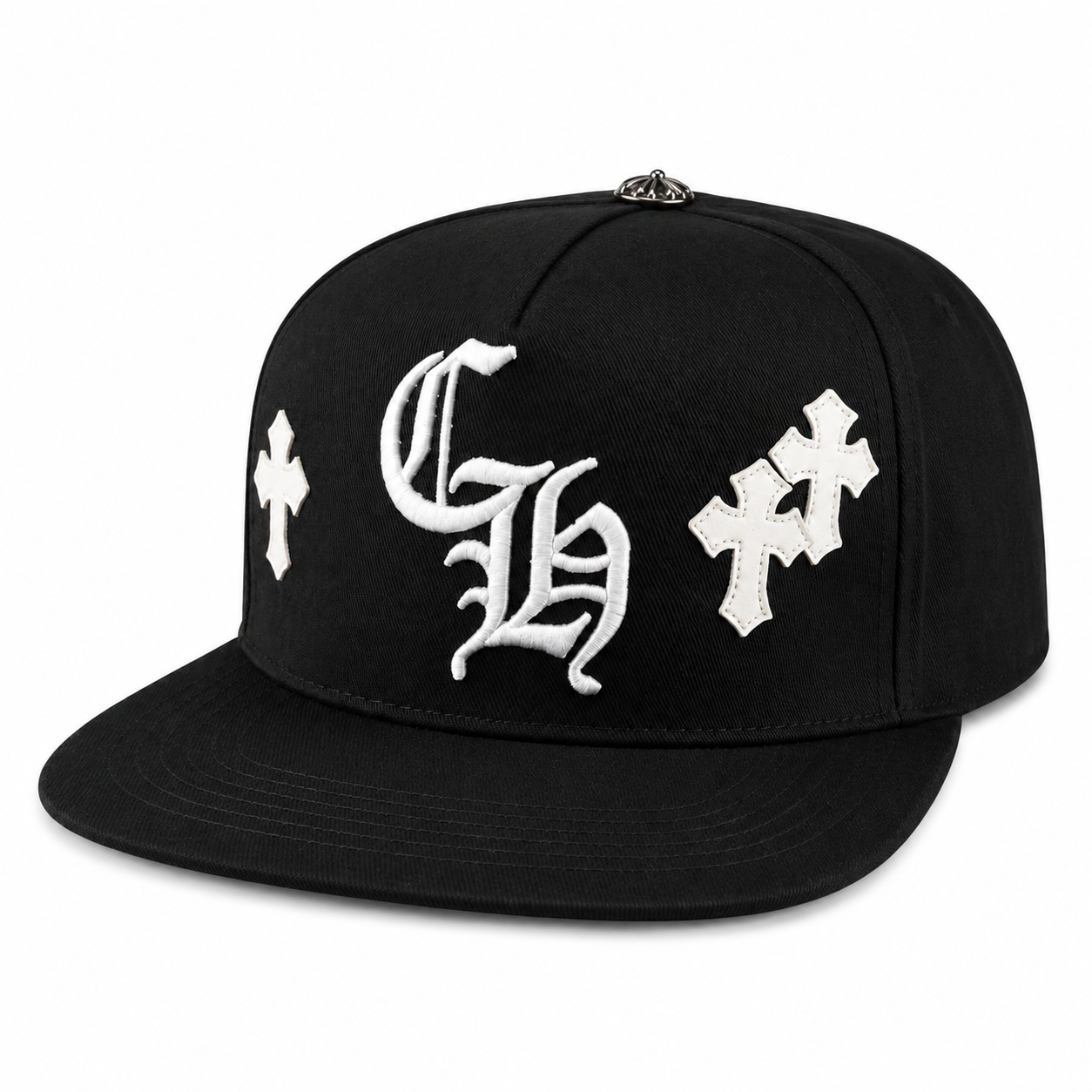 CHROME HEARTS クロムハーツ クロスパッチベースボールキャップ　白×黒